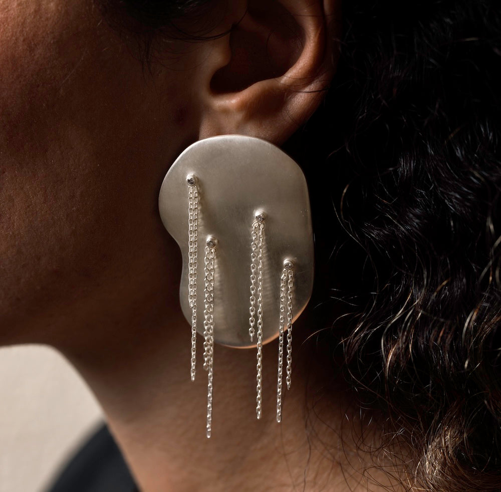 Overflowing River 2 - Silver Earring